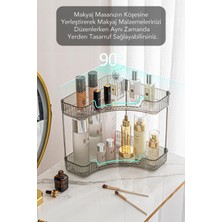 Medka Life Makyaj Organizeri, Köşelik,üçgen 2 Katlı Çok Amaçlı Banyo, Mutfak, Ofis, Kozmetik, Takı Düzenleyici
