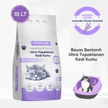 Foodline Lavanta Kokulu Ince Taneli Bentonit Topaklanan Kedi Kumu 10 Lt