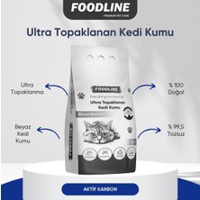 Foodline Aktif Karbonlu Ince Taneli Bentonit Topaklanan Kedi Kumu 10 Lt x 2 Adet