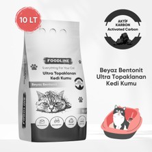 Foodline Aktif Karbonlu Ince Taneli Bentonit Topaklanan Kedi Kumu 10 Lt x 2 Adet