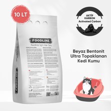 Foodline Aktif Karbonlu Ince Taneli Bentonit Topaklanan Kedi Kumu 10 Lt x 2 Adet