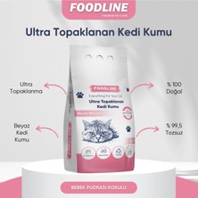 Foodline Bebek Pudrası Kokulu Ince Taneli Bentonit Topaklanan Kedi Kumu 10 Lt x 2 Adet