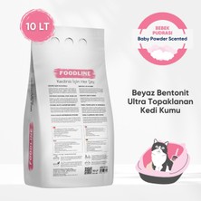 Foodline Bebek Pudrası Kokulu Ince Taneli Bentonit Topaklanan Kedi Kumu 10 Lt x 2 Adet