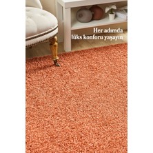 Anaska Home Modern Düz Desen Kahverengi Oturma Odası Halısı Salon Halısı Uzun Tüylü Yumuşak Dokulu Kolay Bakım
