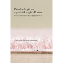 Anaska Home Modern Düz Desen Pembe Oturma Odası Halısı Salon Halısı Uzun Tüy Yumuşak Dokulu Kolay Bakım Yuvarlak