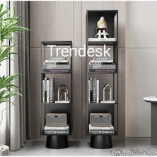 Trendesk Metal Siyah 4 Katlı Köşe Kitaplık 118-28-28 cm 1022-CN Model Kodu: 1023-CN