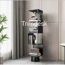 Trendesk Metal Siyah 4 Katlı Köşe Kitaplık 118-28-28 cm 1022-CN Model Kodu: 1023-CN