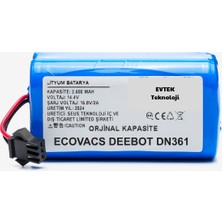 Evtek Ecovacs Deebot DN361 ( Kapasite) 2600MAH Robot Süpürge Bataryası