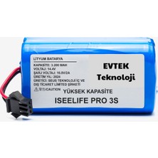 Evtek Iseelife PRO3S  3200MAH Robot Süpürge Bataryası