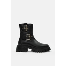 Nilufarr Johan Siyah Hakiki Deri Kadın Bot