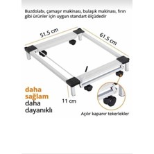 Trendesk Beyaz Eşya Altlığı Buzdolabı Bulaşık Çamaşır Makinesi Taşıma Altlığı Metal Çeksür 60*51  1061-CN