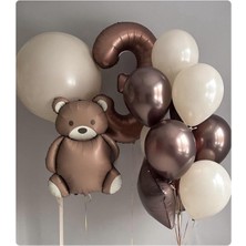 Kidspartim Retro Büyük Ayı Rakam Folyo Balon Seti