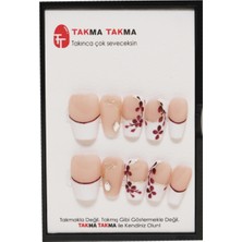 Takma Takma Tekrar Kullanılabilir El Yapımı Protez Takma Tırnak TT0553 - 10'lu - Ten Rengi-S
