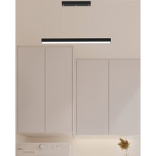 Hegza Lighting Lineer-80 (Siyah Kasa, Sarı Işık) Ledli Modern Avize