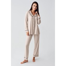 Artış Collection Bebe Yaka Düğmeli Uzun Kollu Hamile Pijama Takım 22109