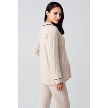 Artış Collection Bebe Yaka Düğmeli Uzun Kollu Hamile Pijama Takım 22109