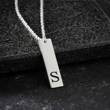 Vetro Silver Erkek 925 Ayar Gümüş Özel Tasarım S Harf Kolye