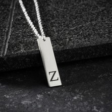 Vetro Silver Erkek 925 Ayar Gümüş Özel Tasarım Z Harf Kolye