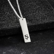 Vetro Silver Erkek 925 Ayar Gümüş Özel Tasarım Ş Harf Kolye