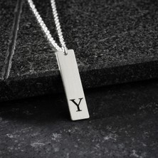 Vetro Silver Erkek 925 Ayar Gümüş Özel Tasarım Y Harf Kolye