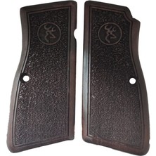 Zib Grips Silah Kabzası - Zig 14, Browning Hp, High Power 14, Dik Kasa, Browning Halkalı (Halka Için Kesim Yaptırmak Için Mesaj Atın), Halkasız ile Uyumlu - Koyu Kahverengi Renk - BRWHPCV048