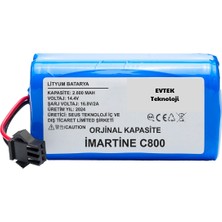 Evtek Imartine C800 ( Kapasite) 2600MAH Robot Süpürge Bataryası