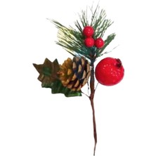 Kidspartim Yılbaşı Çam Dalı Berryli Kozalaklı Elmalı 18 cm