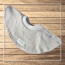 Momas Ribana Yaka Çift Kat Müslin Kumaş Çıtçıtlı Mama & Salya Önlüğü Bej Renk