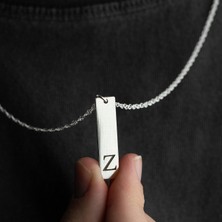 Vetro Silver Erkek 925 Ayar Gümüş Özel Tasarım Z Harf Kolye