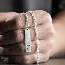 Vetro Silver Erkek 925 Ayar Gümüş Özel Tasarım Z Harf Kolye