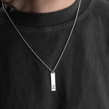 Vetro Silver Erkek 925 Ayar Gümüş Özel Tasarım Z Harf Kolye