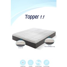 Topper 1.1 - Konfor Arttırıcı Yatak Pedi - Kuş Tüyü Soft Sünger - Yıkanabilir Fermuarlı Kılıflı