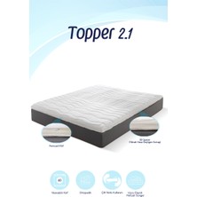 Topper 2.1 - Visco Yatak Pedi - Soft Hafızalı %100 Visco Sünger - Yıkanabilir Fermuarlı Kılıflı