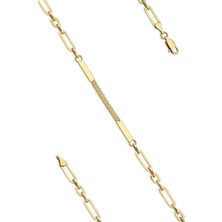 Fiyonk Kuyumculuk 14 Ayar Altın Bismark Detaylı Ataç Bileklik