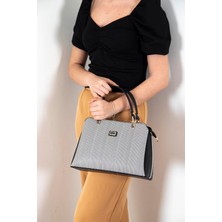 Silver & Polo Siyah Beyaz - Siyah SP972 Kadın El Çantası