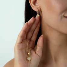 Usho Jewelry Usho 925 Ayar Gümüş Kuzey Yıldızı Kolye-Küpe Takım
