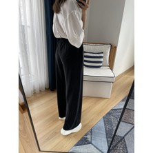 Myrum Butik Siyah Krep Saten Pantolon S