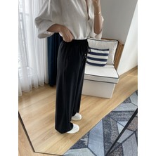 Myrum Butik Siyah Krep Saten Pantolon S