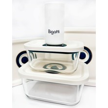 Bigatti 4 Lü Saklama Kabı Krem + Vakumlu Sarjlı Pompa