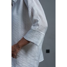Myrum Butik Ekru Sim Ipli Oversize Premium Gömlek Standart