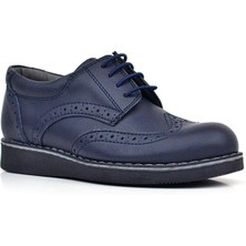 Rakerplus Lacivert Mat Bağcıklı Erkek Çocuk Klasik Ayakkabı