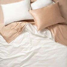Zsa Zsa Zsu Solıd 300 Tc Çift Taraflı Kıng Sıze  Pamuk Saten Nevresim Seti 240 x 220  cm  Ekru/kum Rengi