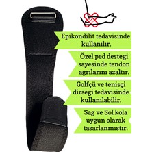 Epikondilit Bandajı Destekli Tenisçi Golfçü Dirseği Bandı Sağ ve Sol Kola Uygun Dirsek Bandajı Siyah Kadın Erkek Ayarlanabilir