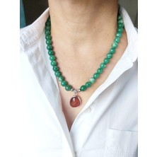 Devi Fashion Yeşil Doğal Taş Kolye