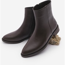 Marjin Kadın Fermuarlı Günlük Bot Longa Kahve