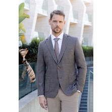 Morven Erkek Siyah Örme Slim Fit Torba Cep Mono Yaka Spor Ceket