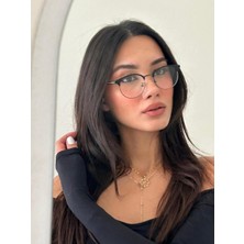 Yuvarlak metal unisex siyah  Mavi Işık Korumalı Optik Sistem Gözlük