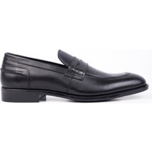 Siyah %100 Deri Analin Bağcıksız Classic Ayakkabı 1033245167