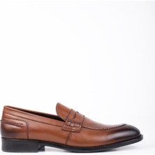 Taba %100 Deri Analin Bağcıksız Classic Ayakkabı 1033245167