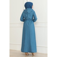 Moda Mihram Beli Bağcıklı Kot Ferace Açık Mavi 19226
